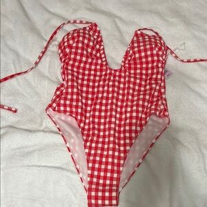Wild Fable Red Gingham One-Piece Swimsuit